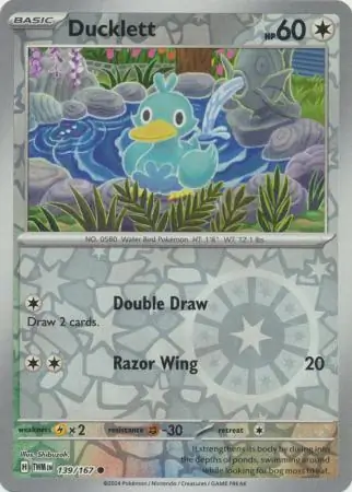 Ducklett Reverse Holo Pokemon card from Twilight Masquerade