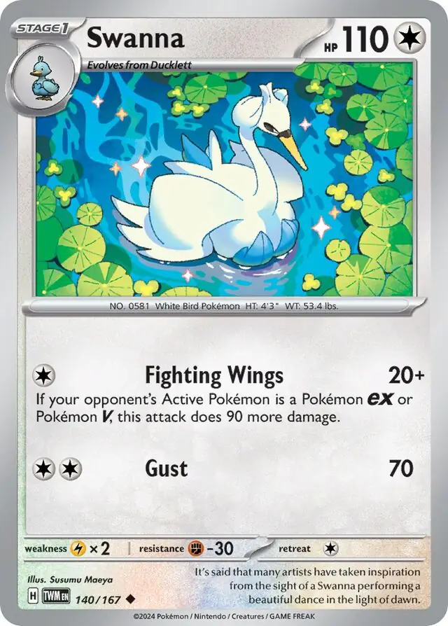 Swanna Pokemon card from Twilight Masquerade