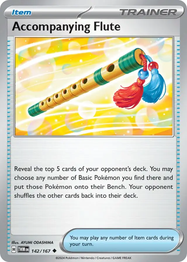 Accompanying Flute Pokemon card from Twilight Masquerade