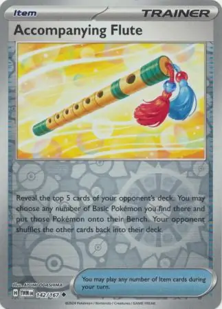 Accompanying Flute Reverse Holo Pokemon card from Twilight Masquerade