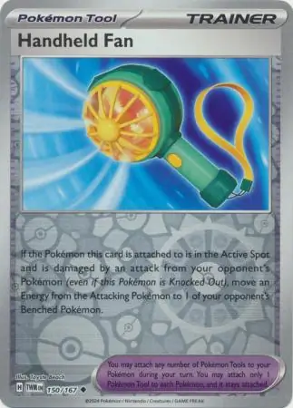 Handheld Fan Reverse Holo Pokemon card from Twilight Masquerade