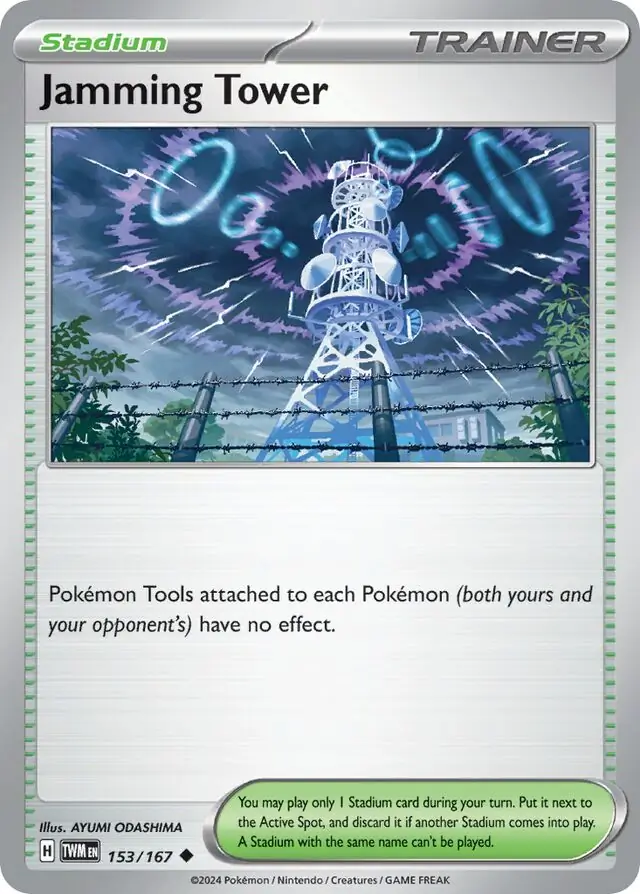 Jamming Tower Pokemon card from Twilight Masquerade