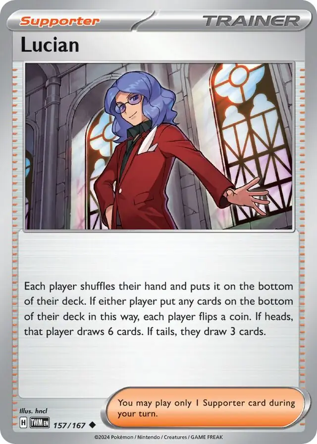 Lucian Pokemon card from Twilight Masquerade