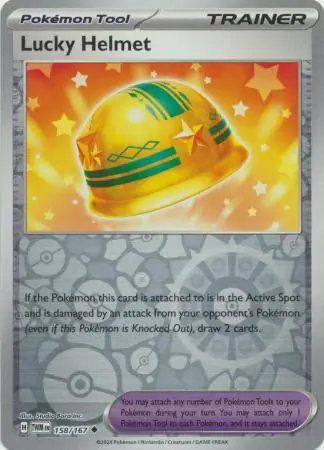 Lucky Helmet Reverse Holo Pokemon card from Twilight Masquerade