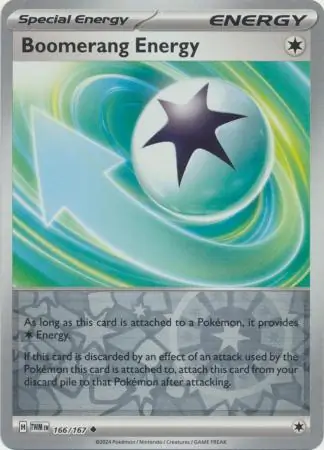 Boomerang Energy Reverse Holo Pokemon card from Twilight Masquerade