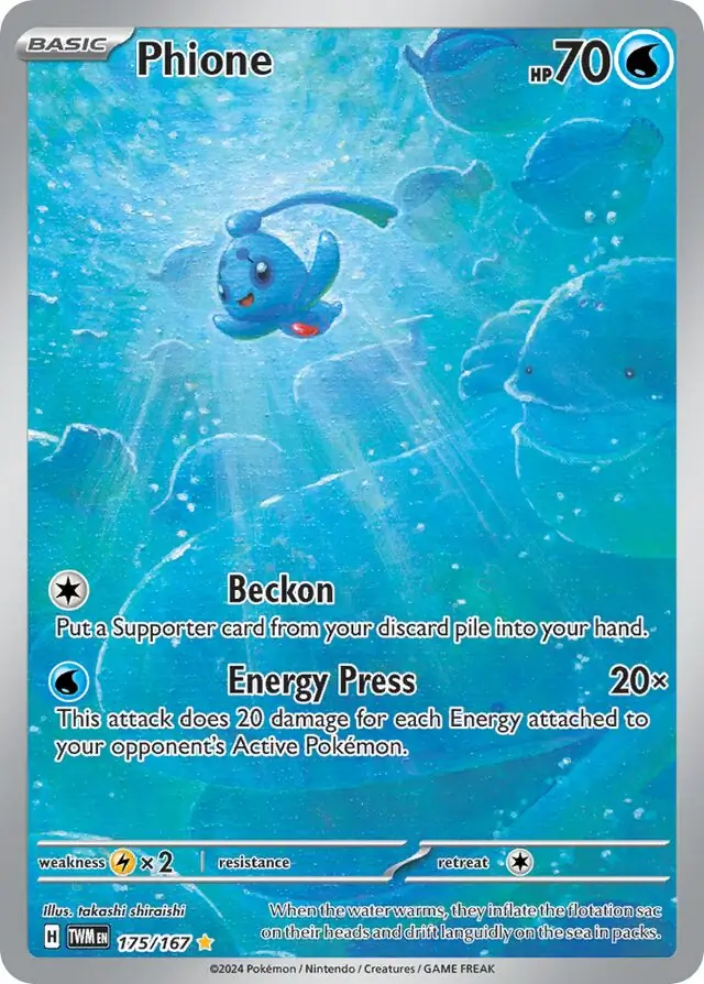 Phione Pokemon card from Twilight Masquerade