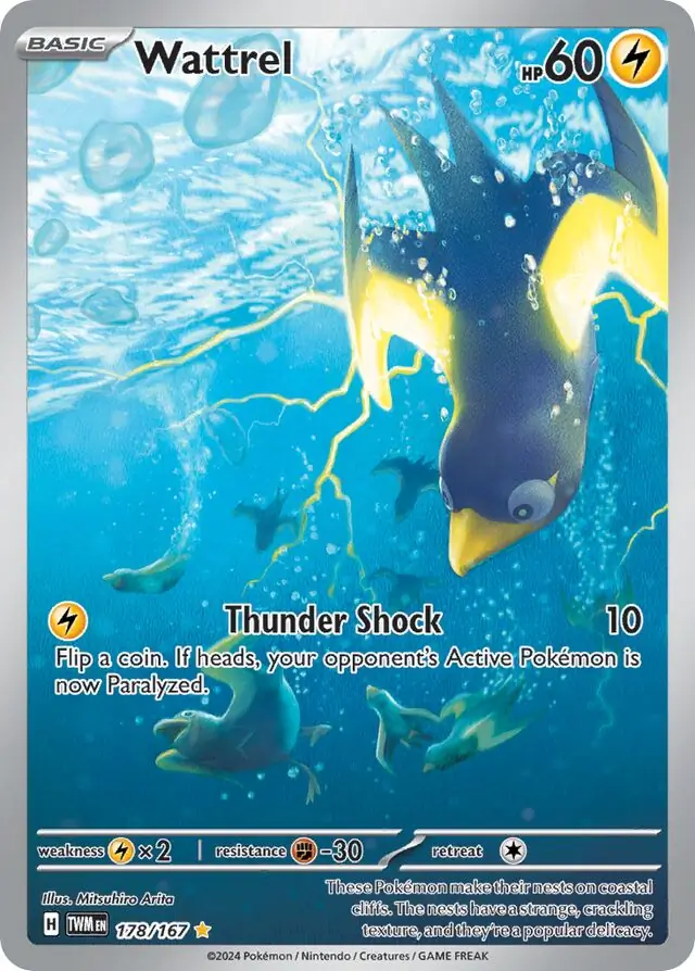 Wattrel Pokemon card from Twilight Masquerade