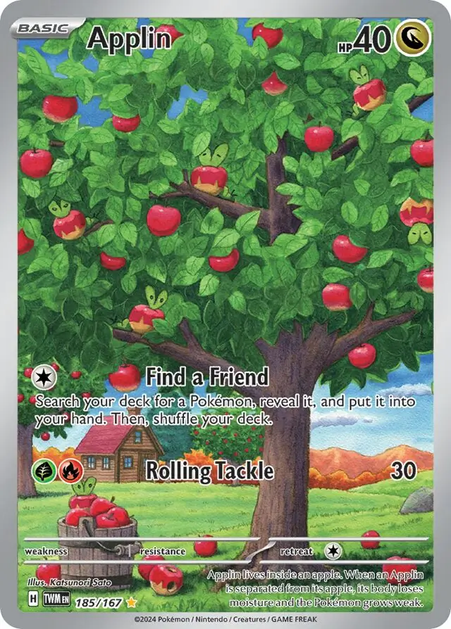 Applin Pokemon card from Twilight Masquerade