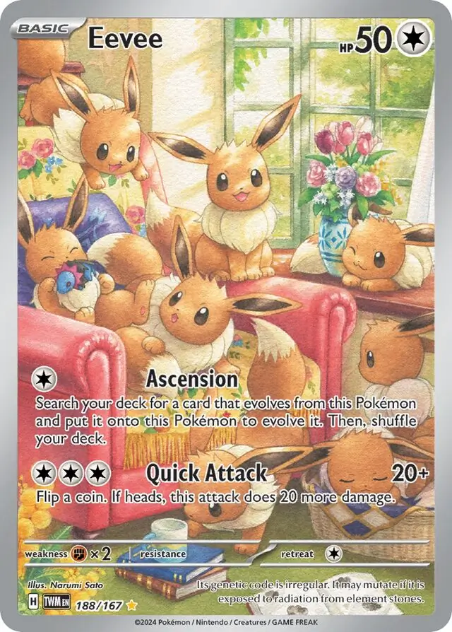 Eevee Pokemon card from Twilight Masquerade