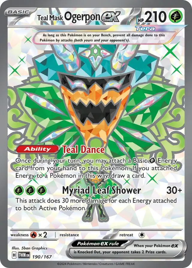 Teal Mask Ogerpon ex Pokemon card from Twilight Masquerade