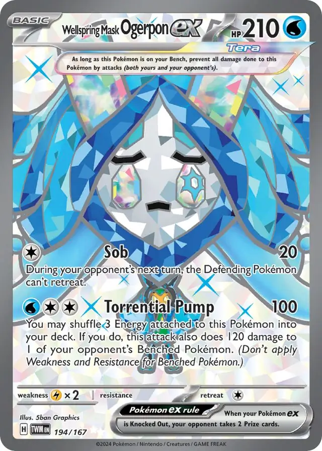 Wellspring Mask Ogerpon ex Pokemon card from Twilight Masquerade