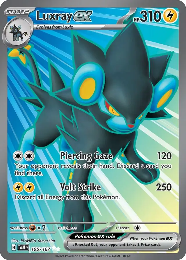 Luxray ex Pokemon card from Twilight Masquerade