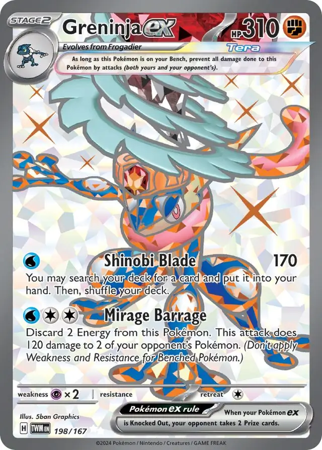 Greninja ex Pokemon card from Twilight Masquerade