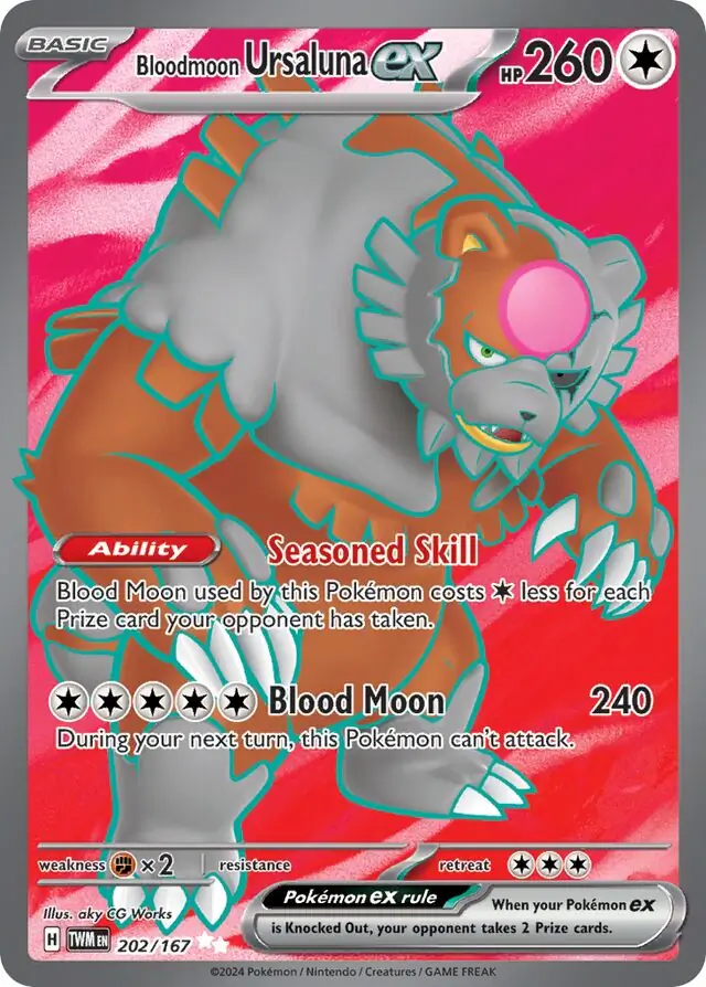Bloodmoon Ursaluna ex Pokemon card from Twilight Masquerade