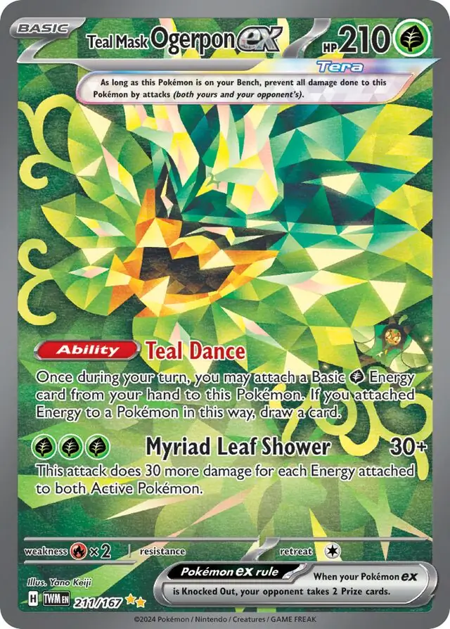 Teal Mask Ogerpon ex Pokemon card from Twilight Masquerade