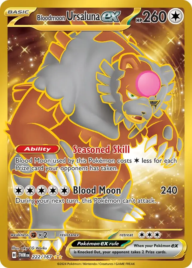 Bloodmoon Ursaluna ex Pokemon card from Twilight Masquerade