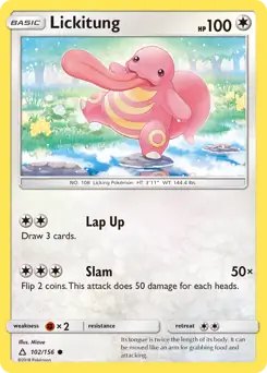 Lickitung Pokemon card from Ultra Prism