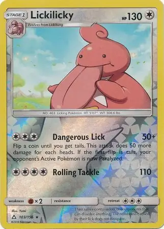 Lickilicky Reverse Holo Pokemon card from Ultra Prism