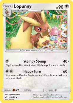 Lopunny Pokemon card from Ultra Prism