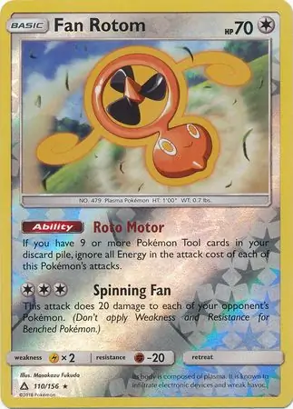 Fan Rotom Reverse Holo Pokemon card from Ultra Prism