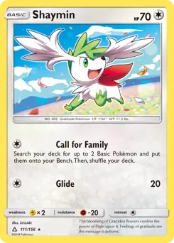 Shaymin Pokemon card from Ultra Prism