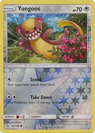 Yungoos Reverse Holo Pokemon card from Ultra Prism