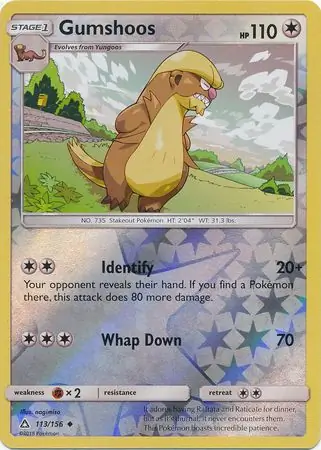Gumshoos Reverse Holo Pokemon card from Ultra Prism