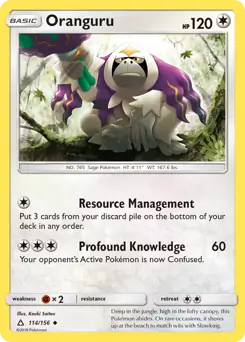 Oranguru Pokemon card from Ultra Prism