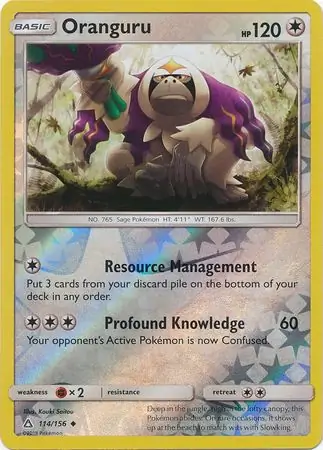 Oranguru Reverse Holo Pokemon card from Ultra Prism