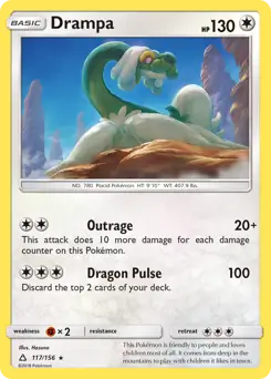 Drampa Pokemon card from Ultra Prism
