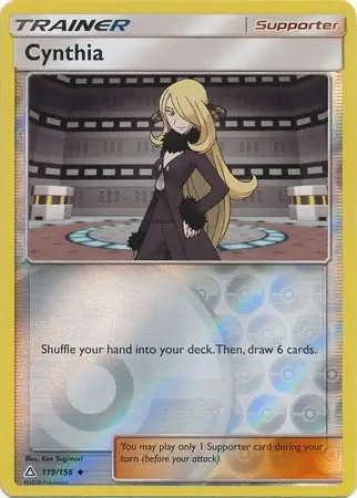Cynthia Reverse Holo Pokemon card from Ultra Prism