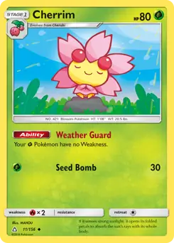 Cherrim Pokemon card from Ultra Prism