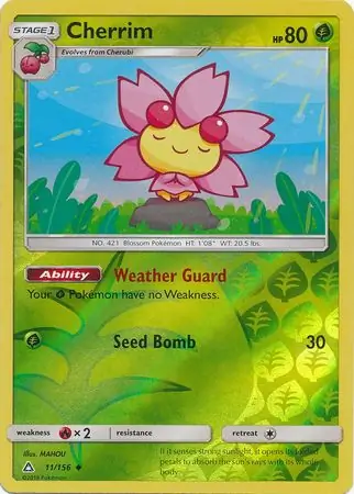 Cherrim Reverse Holo Pokemon card from Ultra Prism