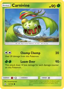 Carnivine Pokemon card from Ultra Prism