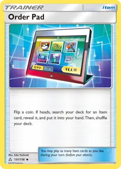 Order Pad Pokemon card from Ultra Prism