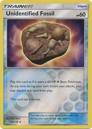 Unidentified Fossil Reverse Holo Pokemon card from Ultra Prism