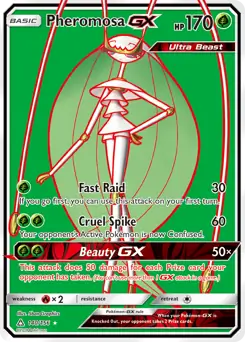 Full Art Pheromosa GX Pokemon card from Ultra Prism