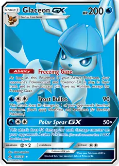 Full Art Glaceon GX Pokemon card from Ultra Prism