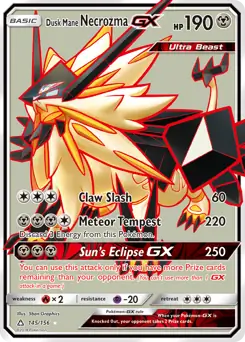 Full Art Dusk Mane Necrozma GX Pokemon card from Ultra Prism