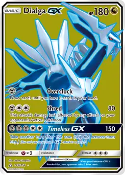 Full Art Dialga GX Pokemon card from Ultra Prism