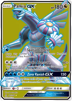 Full Art Palkia GX Pokemon card from Ultra Prism