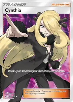 Full Art Cynthia Pokemon card from Ultra Prism