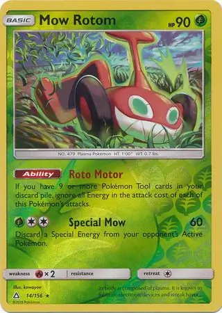 Mow Rotom Reverse Holo Pokemon card from Ultra Prism