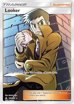 Full Art Looker Pokemon card from Ultra Prism