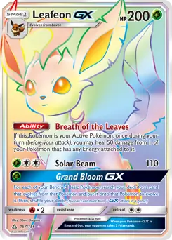 Leafeon GX Secret Pokemon card from Ultra Prism