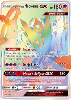 Dawn Wings Necrozma GX Secret Pokemon card from Ultra Prism