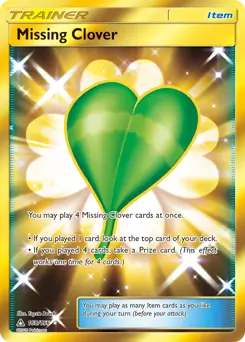 Missing Clover Secret Pokemon card from Ultra Prism
