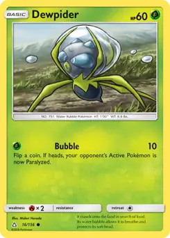 Dewpider Pokemon card from Ultra Prism