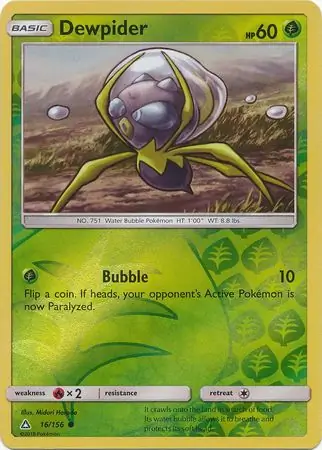 Dewpider Reverse Holo Pokemon card from Ultra Prism