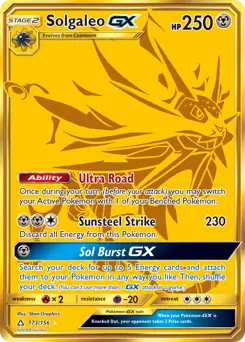 Solgaleo GX Secret Pokemon card from Ultra Prism